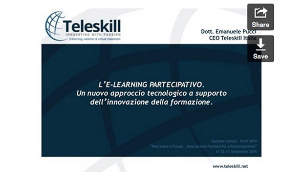 E-learning partecipativo. SIREF Summer School 2014