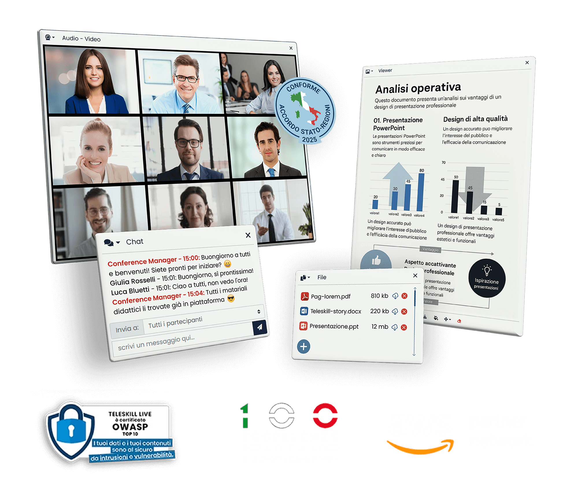 Anteprima interfaccia Teleskill Live per Videoconferenza