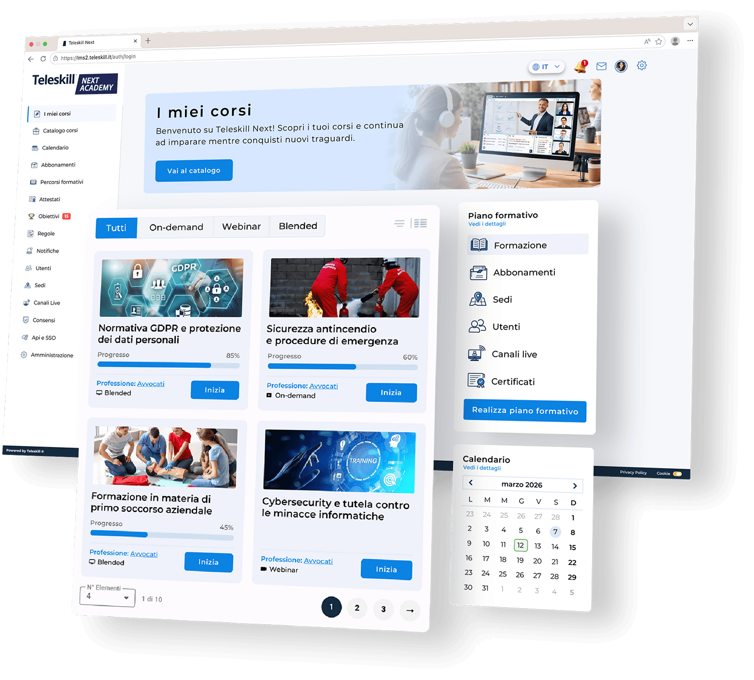 Anteprima interfaccia Teleskill Next Academy